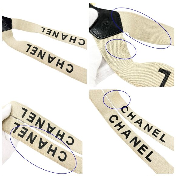 CHANEL Vintage 1994 CC Logo Letter Suspender Belt Beige Black Cotton [106432] - Picture 8 of 10